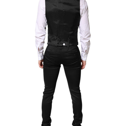 Dolce & Gabbana Black Single Breasted Formal Blazer with Vest