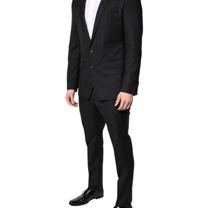 Dolce & Gabbana Black Wool Single Breasted 2 Piece Suit