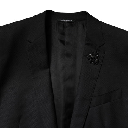 Dolce & Gabbana Black Wool Single Breasted 2 Piece Suit