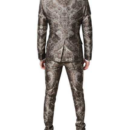 Dolce & Gabbana Multicolor Jacquard Single Breasted 3 Piece Suit