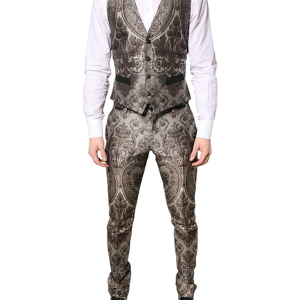 Dolce & Gabbana Multicolor Jacquard Single Breasted 3 Piece Suit