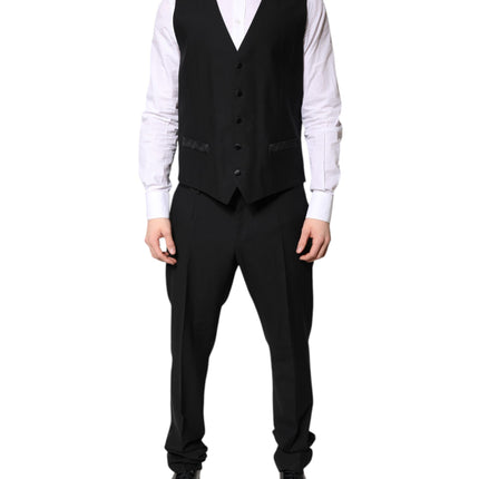 Dolce & Gabbana Black Single Breasted Formal 3 Piece Suit