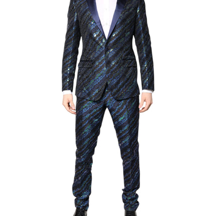 Dolce & Gabbana Multicolor Polyester Jacquard 2 Piece Suit