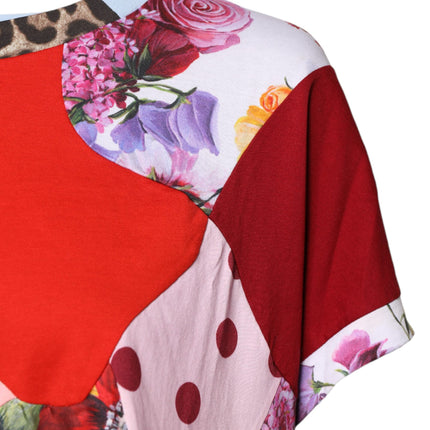 Dolce & Gabbana Multicolor Patchwork Short Sleeve Blouse Top