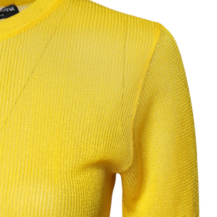 Dolce & Gabbana Yellow Polyester Women Pullover Top Sweater