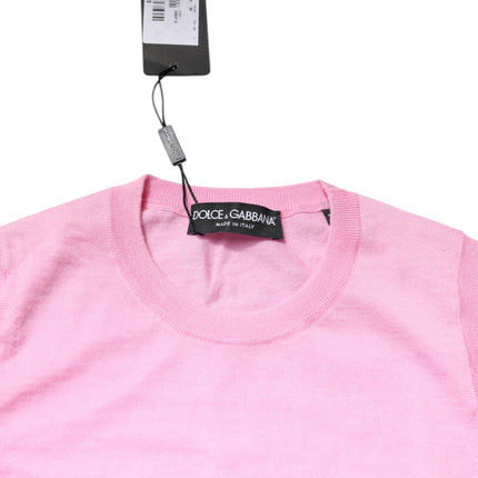 Dolce & Gabbana Pink Cashmere Round Neck Sleeveless Tank Top