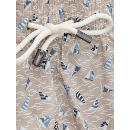 Canali Beige Polyester Swim Shorts