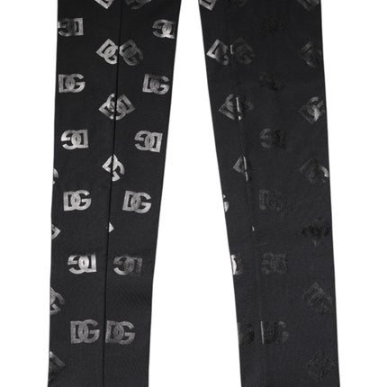 Dolce & Gabbana Black DG Logo Monogram Wool Stretch Arm Sleeves