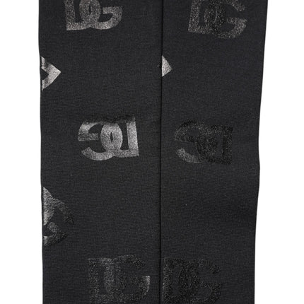 Dolce & Gabbana Black DG Logo Monogram Wool Stretch Arm Sleeves