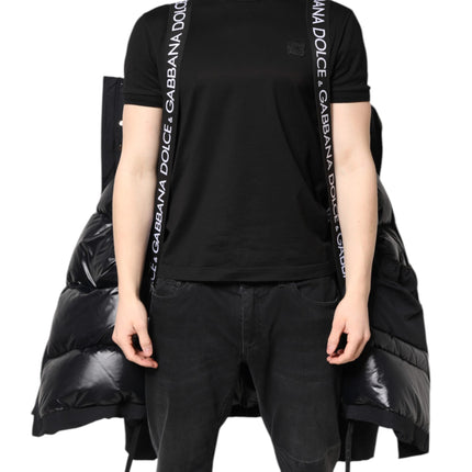 Dolce & Gabbana Black Nylon Full Zip Hooded Parka Jacket