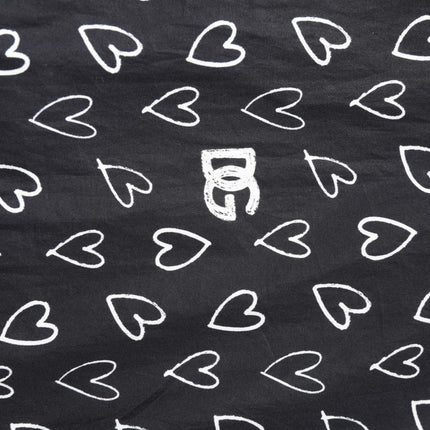 Dolce & Gabbana Black Heart Print Hooded Windbreaker Jacket