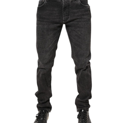 Dolce & Gabbana Gray Washed Cotton Skinny Denim Jeans