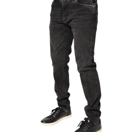 Dolce & Gabbana Gray Washed Cotton Skinny Denim Jeans