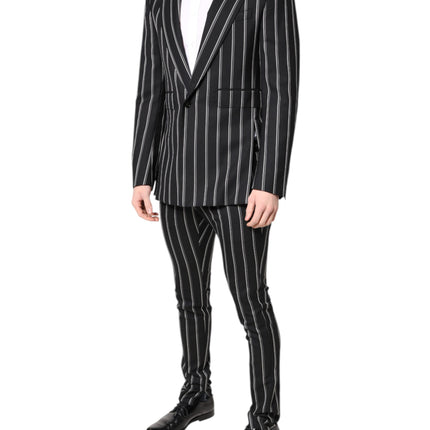 Dolce & Gabbana Black Striped SICILIA Formal 2 Piece Suit