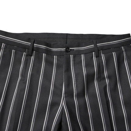 Dolce & Gabbana Black Striped SICILIA Formal 2 Piece Suit