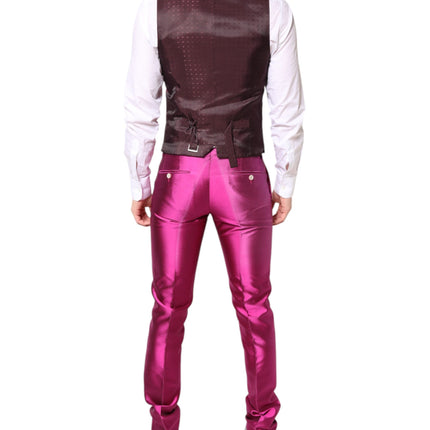 Dolce & Gabbana Pink SICILIA Double Breasted 3 Piece Suit