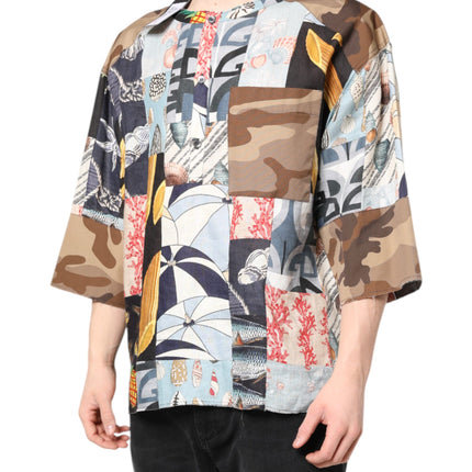 Dolce & Gabbana Multicolor Patchwork Short Sleeves Shirt
