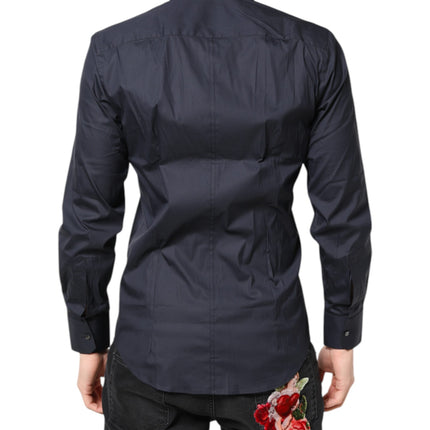 Dolce & Gabbana Dark Blue MARTINI Cotton Dress Formal Shirt