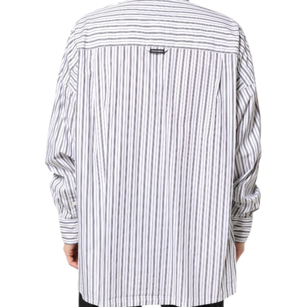 Dolce & Gabbana White Black Stripe Button Down Casual Shirt
