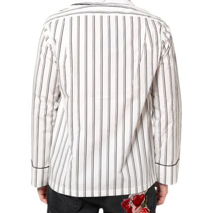Dolce & Gabbana White Stripes Lounge Pajama Sleepwear Shirt