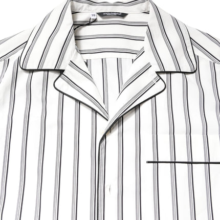 Dolce & Gabbana White Stripes Lounge Pajama Sleepwear Shirt