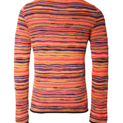 Dolce & Gabbana Multicolor Wool DGLogo Knit Pullover Sweater