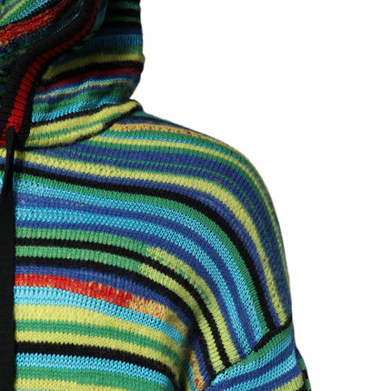 Dolce & Gabbana Multicolor Cotton Hooded Pullover Sweater