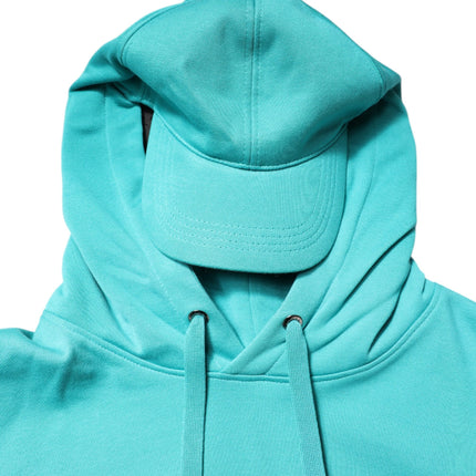 Dolce & Gabbana Green Cotton Hooded Men Sportswear Vest Sweater