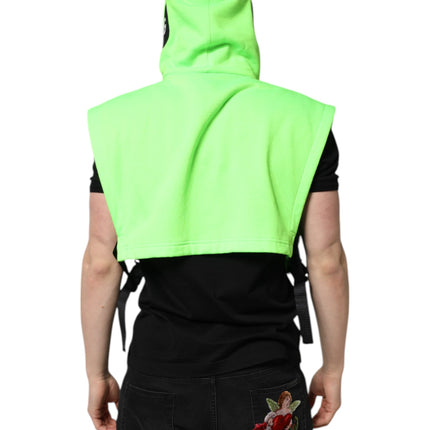 Dolce & Gabbana Green Polyester Hooded Sportswear Vest Sweater