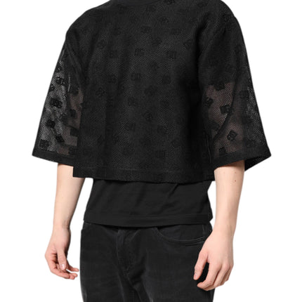 Dolce & Gabbana Black See Through Logo Short Sleeves T-shirt