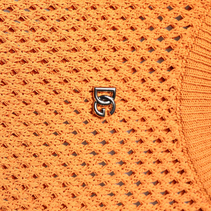 Dolce & Gabbana Orange Cashmere Round Neck Sleeveless T-shirt