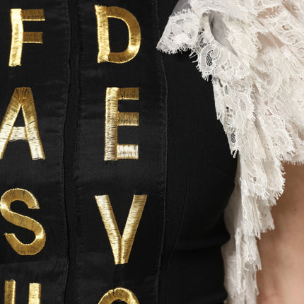 Dolce & Gabbana Black Fashion Devotion Embellish Mini Dress