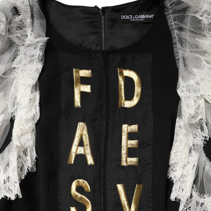 Dolce & Gabbana Black Fashion Devotion Embellish Mini Dress
