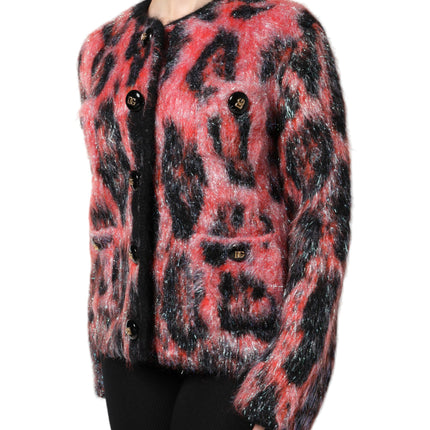 Dolce & Gabbana Red Mohair Wool Button Down Cardigan Sweater