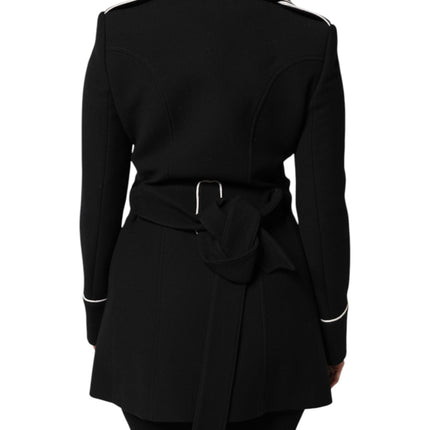 Dolce & Gabbana Black Wool Double Breasted Blazer Jacket