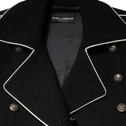 Dolce & Gabbana Black Wool Double Breasted Blazer Jacket