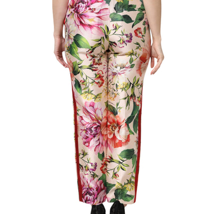 Dolce & Gabbana Multicolor Floral High Waist Straight Pants