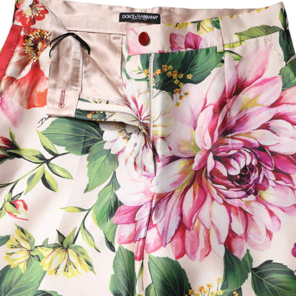 Dolce & Gabbana Multicolor Floral High Waist Straight Pants