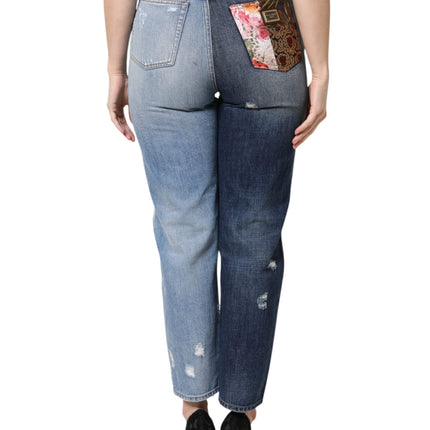 Dolce & Gabbana Multicolor Patchwork High Waist Denim Jeans