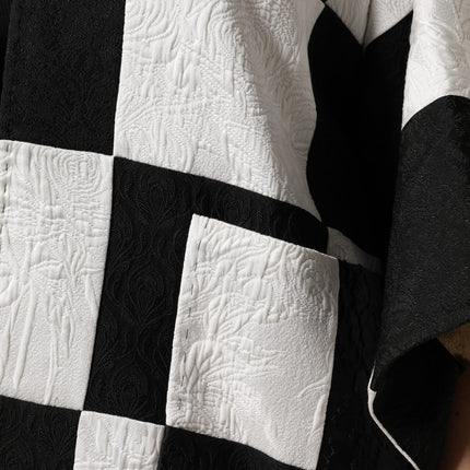 Dolce & Gabbana White Black Patchwork Jacquard Blazer Jacket
