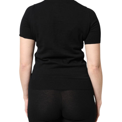 Dolce & Gabbana Black Cotton Round Neck Short Sleeve T-shirt