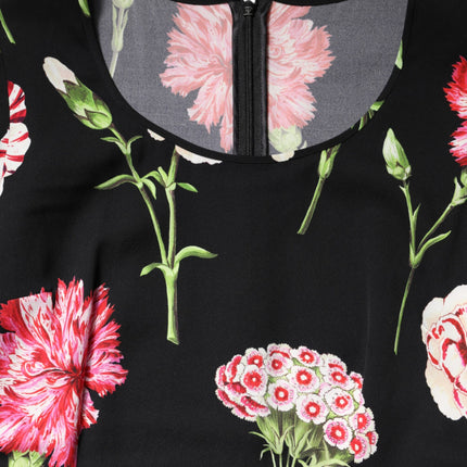 Dolce & Gabbana Black Floral Long Sleeve Women Blouse Top