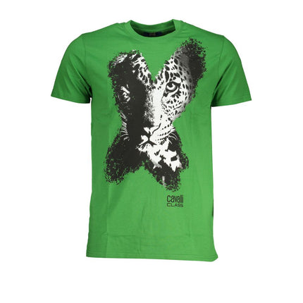 Cavalli Class Verde Cotton Men T-Shirt