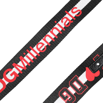 Dolce & Gabbana Black Polyester Logo Print DG Buckle Belt