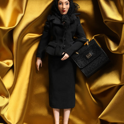 Dolce & Gabbana Black Dress Ceramic Porcelain Fashion Leather Sicily Dolls