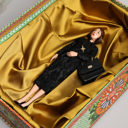 Dolce & Gabbana Black Dress Ceramic Porcelain Fashion Leather Sicily Dolls