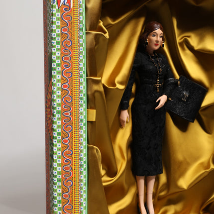Dolce & Gabbana Black Dress Ceramic Porcelain Fashion Leather Sicily Dolls