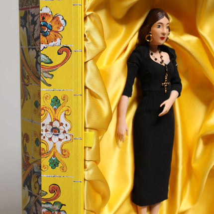 Dolce & Gabbana Black Dress Ceramic Porcelain Fashion Leather Sicily Dolls