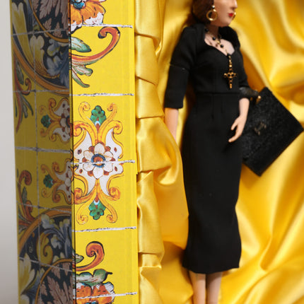 Dolce & Gabbana Black Dress Ceramic Porcelain Fashion Leather Sicily Dolls