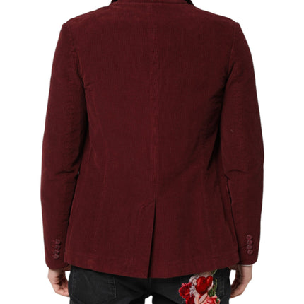 GF Ferre Maroon Corduroy Regular Fit Men Coat Blazer Jacket